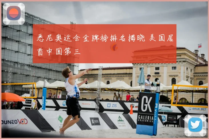 悉尼奥运会金牌榜排名揭晓 美国居首中国第三
